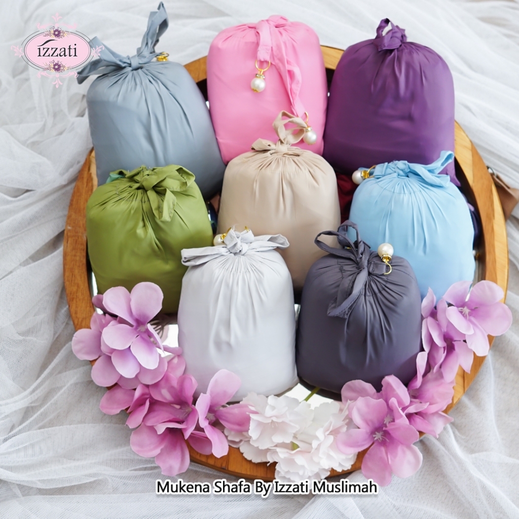 Mukena Dewasa Traveling Mini Pouch Shafa Parasut Polos Premium Korea 2in1 Free Sajadah By Izzati Mus