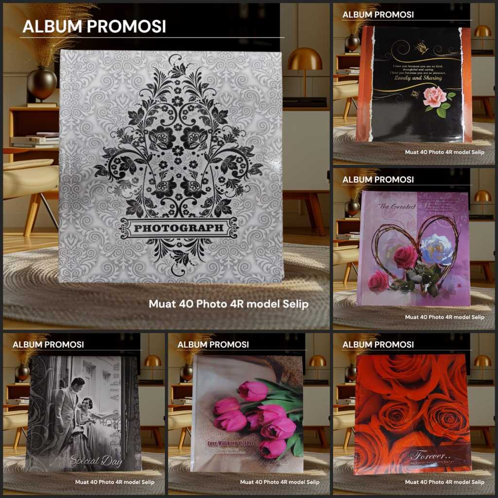 ALBUM PROMOSI / ALBUM FOTO 4R KERTAS PLASTIK ISI 40 FOTO / ALBUM FOTO 4R MURAH