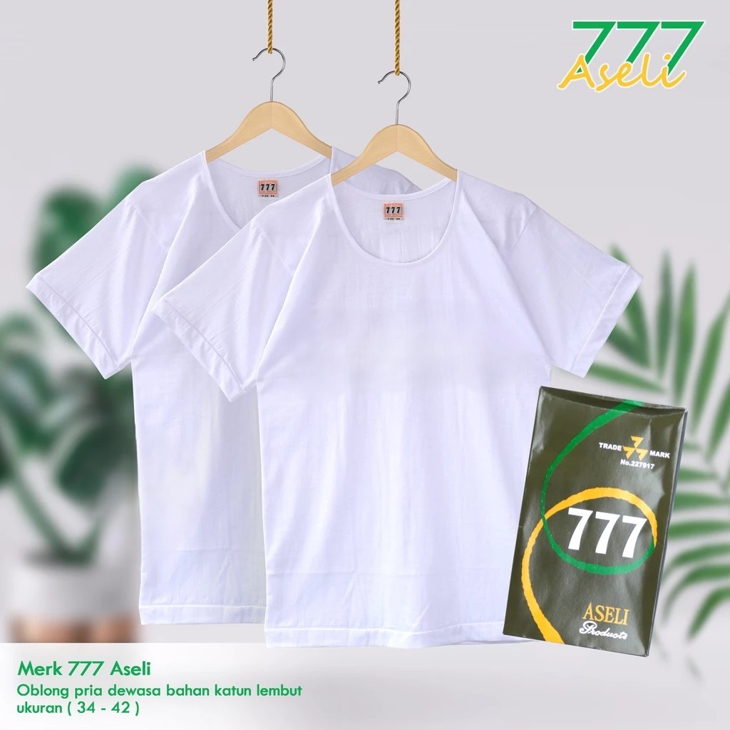 Oblong 777 Ukuran 34,36,38,40,42 | Kaos Oblong 777 Original | Bahan 100% Katun Adem | Oblong 777 | K