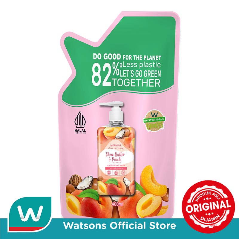 Watsons Shea Butter & Peach Refill Hand Wash 400ml
