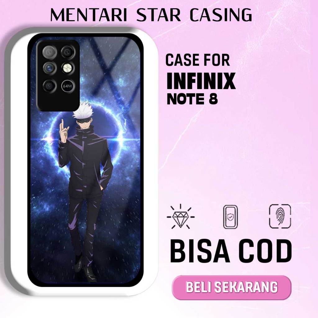 CASE INFINIX NOTE 8 - SOFTCASE PREMIUM MATE HARD CASE - CASE GLOSY HOLOGRAM MOTIF GOJO JJK