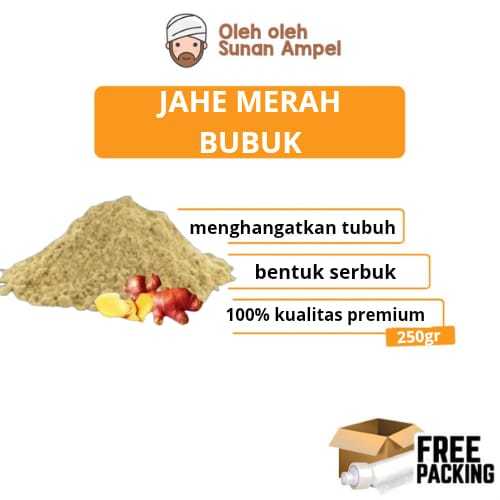 

JAHE MERAH BUBUK 250GR Bentuk Serbuk Asli Kualitas Premium Untuk Menghangatkan Tubuh