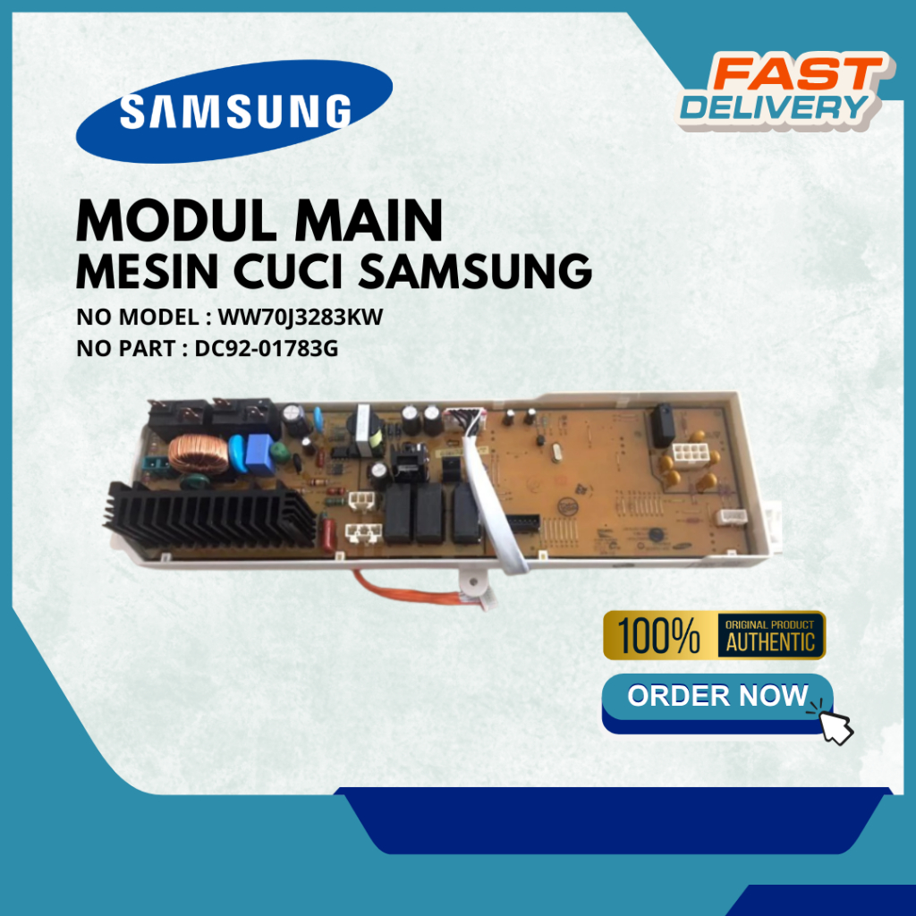 PCB MODUL MAIN DC92-01783G MESIN CUCI SAMSUNG FRONT LOADING WW70J3283KW ORIGINAL ( hanya modul main 
