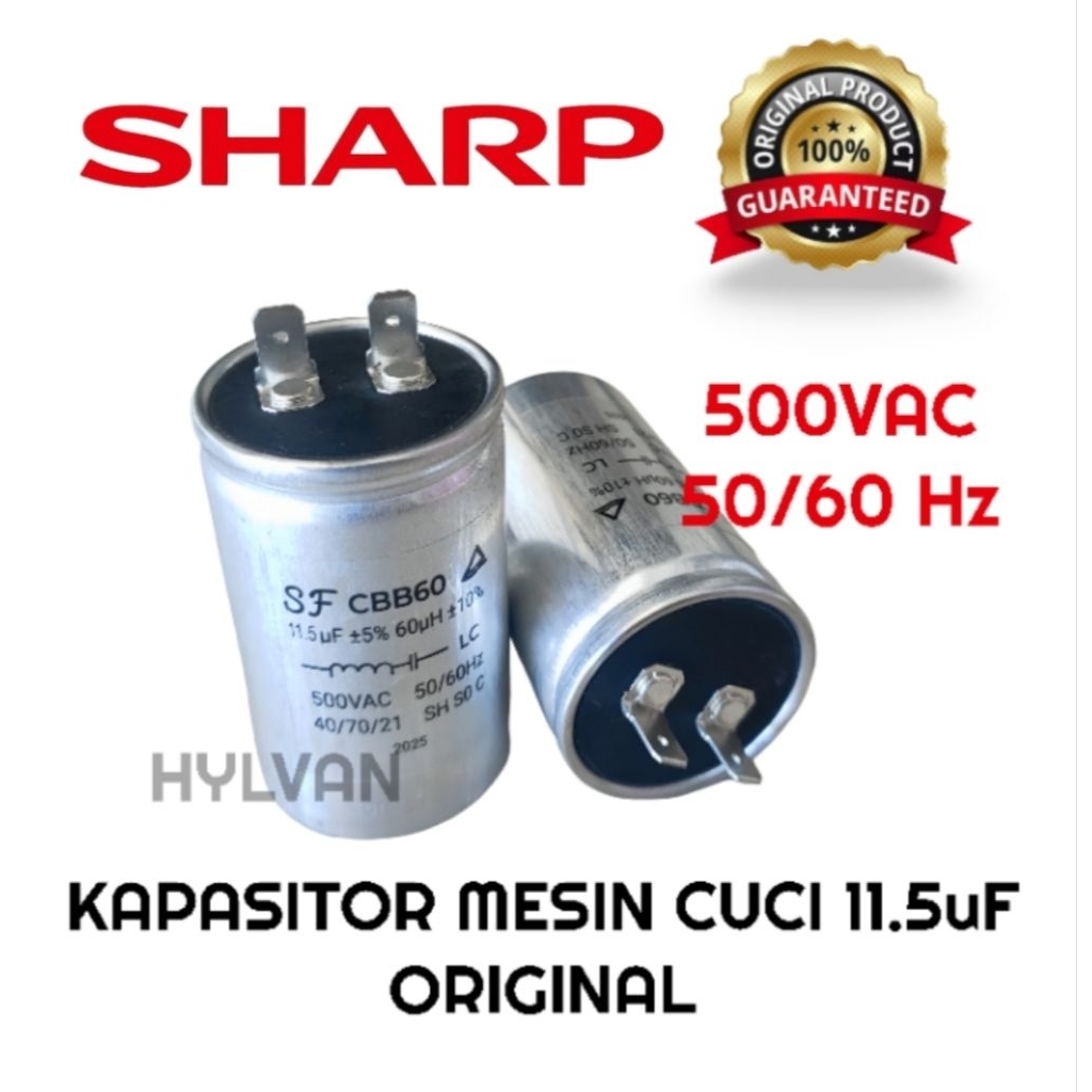 KAPASITOR MESIN CUCI 1 TABUNG SHARP ORIGINAL