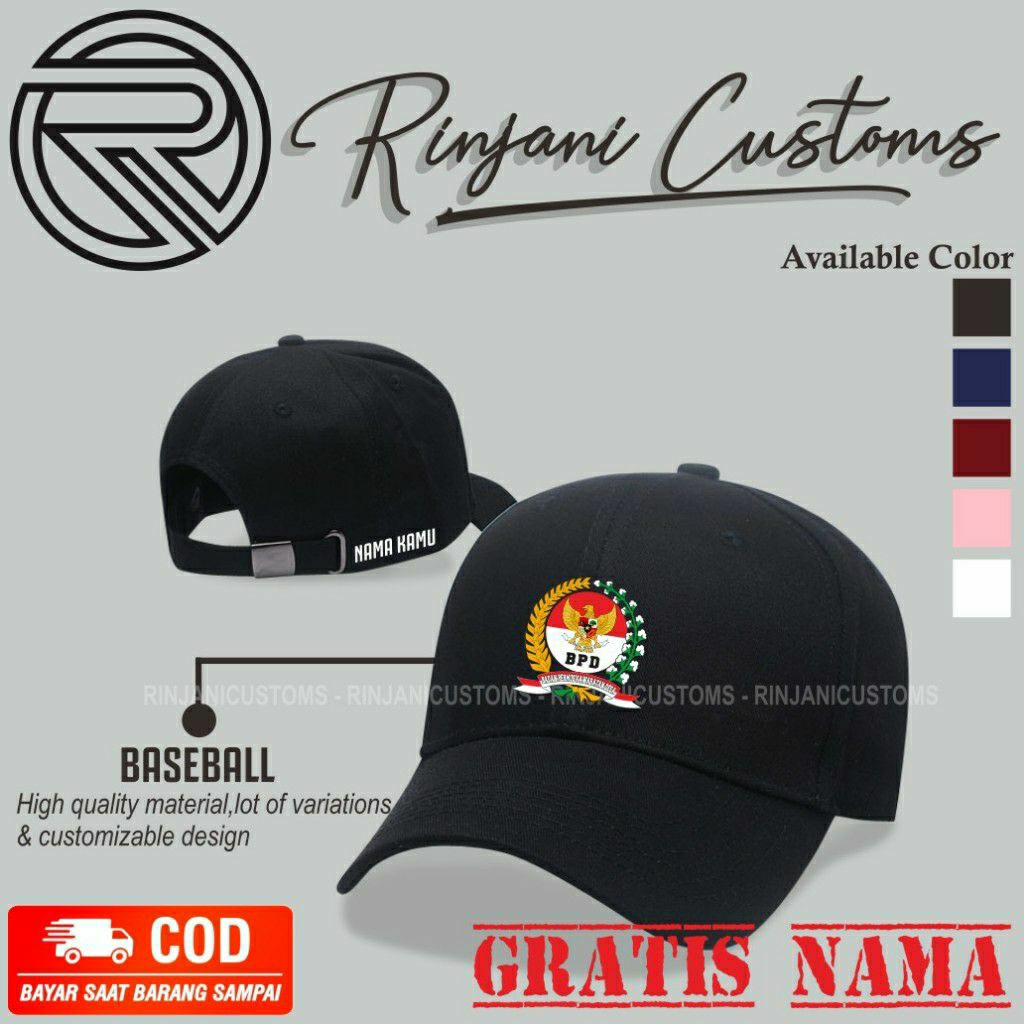 TOPI BASEBALL BPD GRATIS CUSTOM NAMA-TOPI BADAN PERMUSYAWARATAN DESA-TOPI APARAT DESA-TOPI PEMERINTA