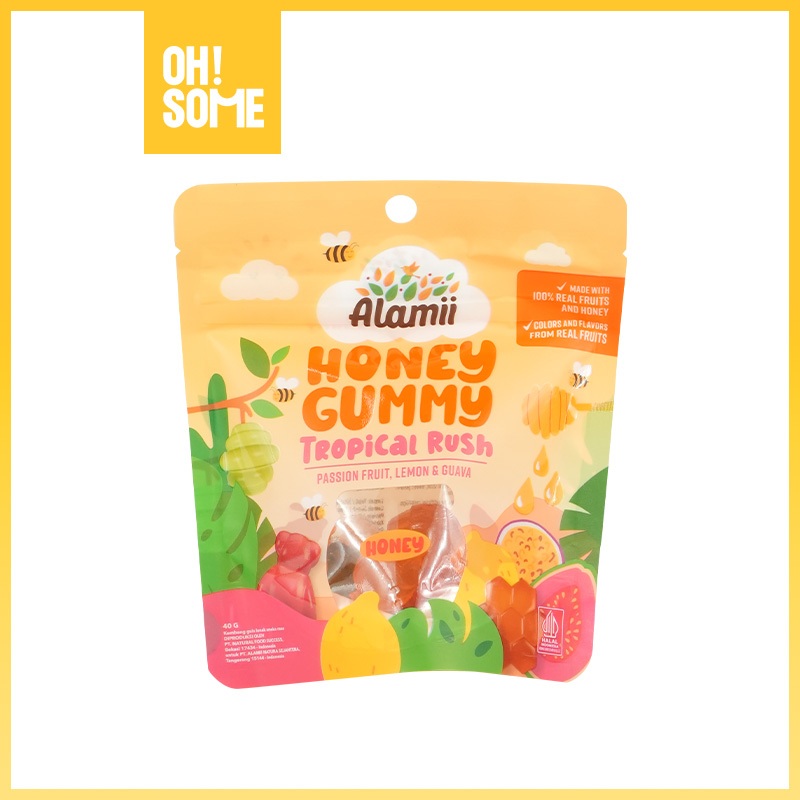 

OHSOME - Alamii Food Honey Gummy Rasa Wild Berries dan Tropical Rush Makanan Ringan Kembang Gula Snack