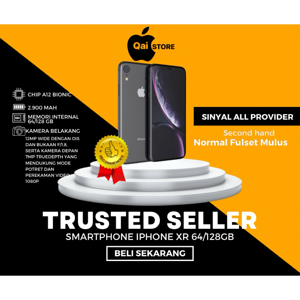 iPHONE XR 64/128GB Second inter Normal Bekas Qai.Store1 Like New