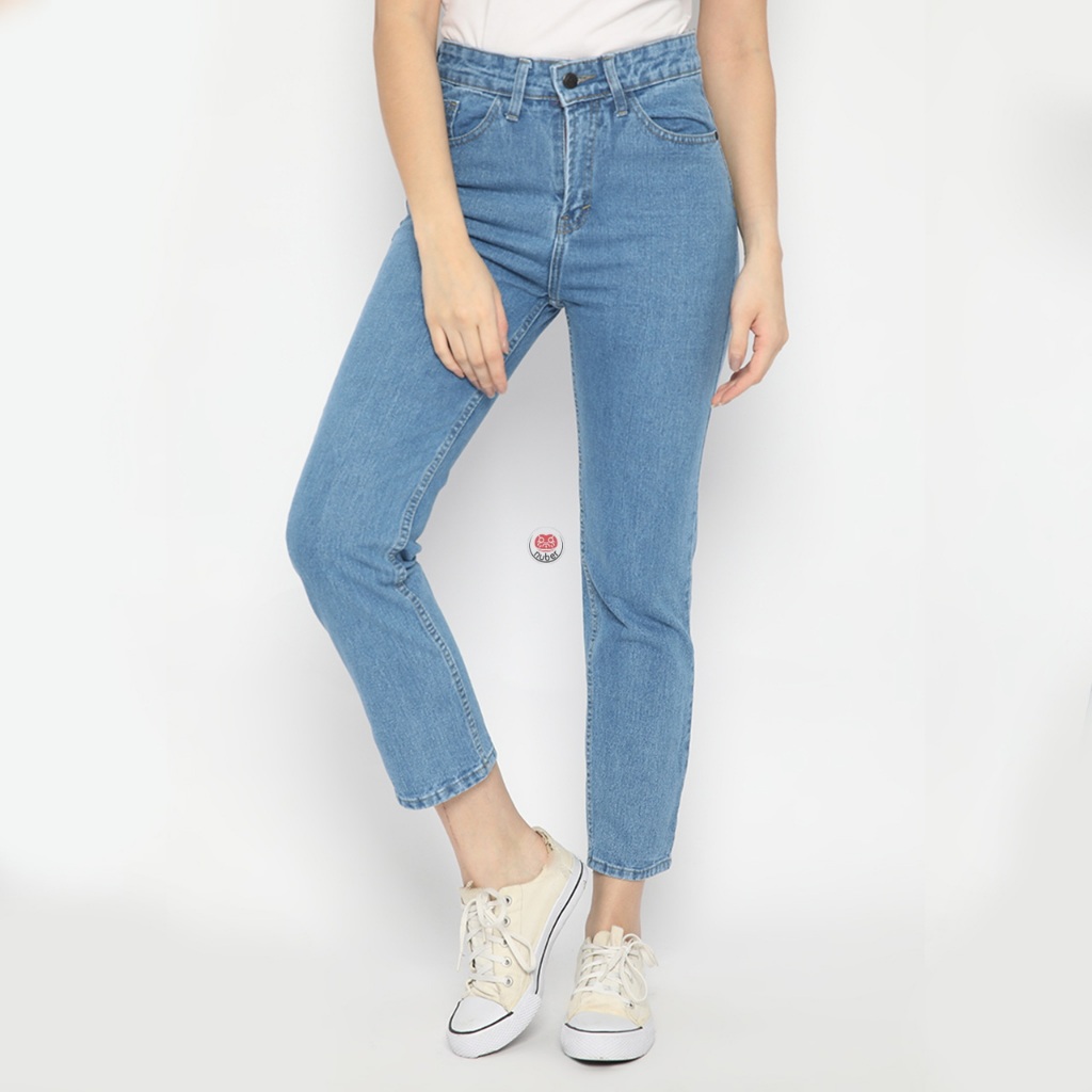 Nuber Boyfriend High waist Jeans Celana Panjang Wanita Fireweed
