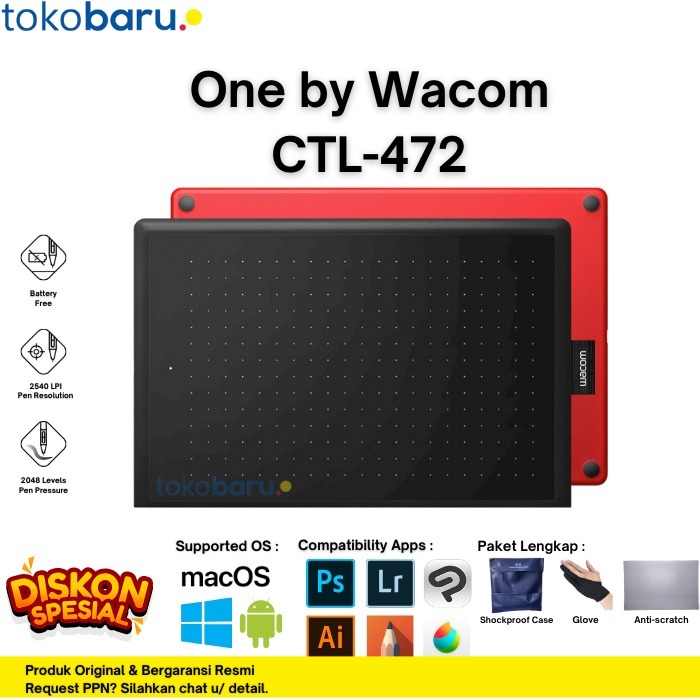 Wacom CTL-472 One By Wacom pen tab Small