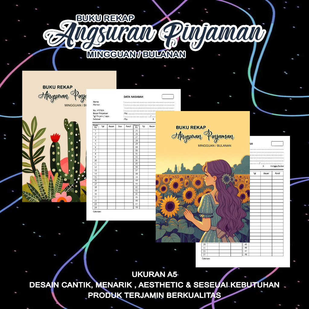 

BUKU REKAP ANGSURAN PINJAMAN MINGGUAN/BULANAN BY GRAFISTETIK