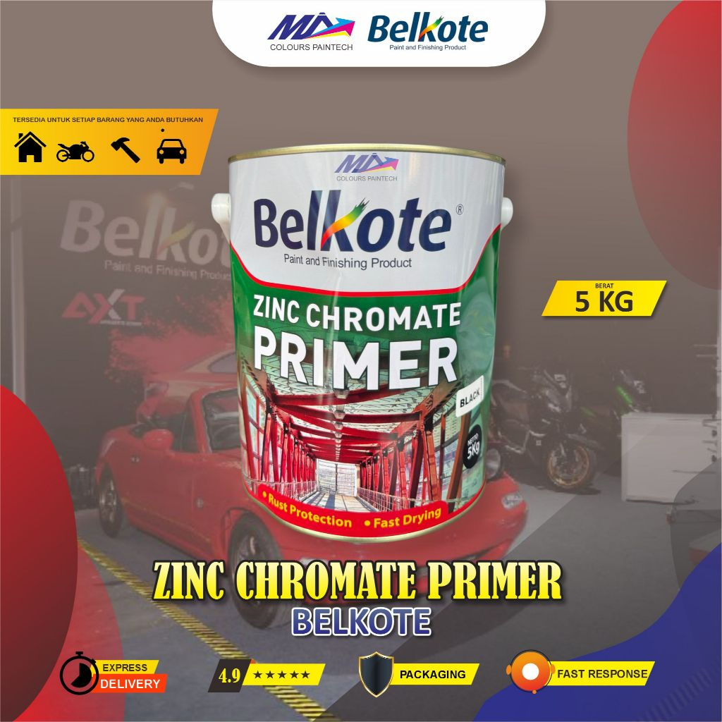 Belkote Zinc Chromate Primer 5 kg dan 25 kg Cat Dasar