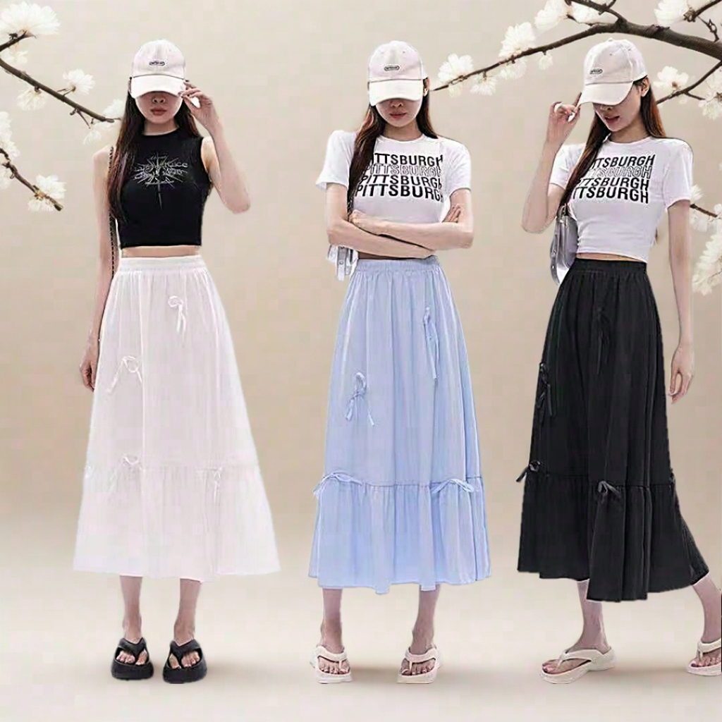 Rok Putih Wanita /Rok Mayung Kupu-Kupu Wanita Kekinian