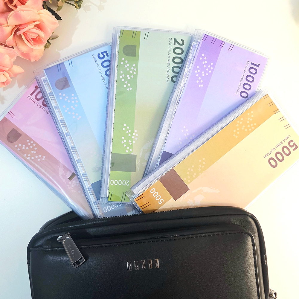 Dompet Disiplin Keuangan 32 Slot - Desain Gambar Uang Rupiah | Dompet Budget Planner