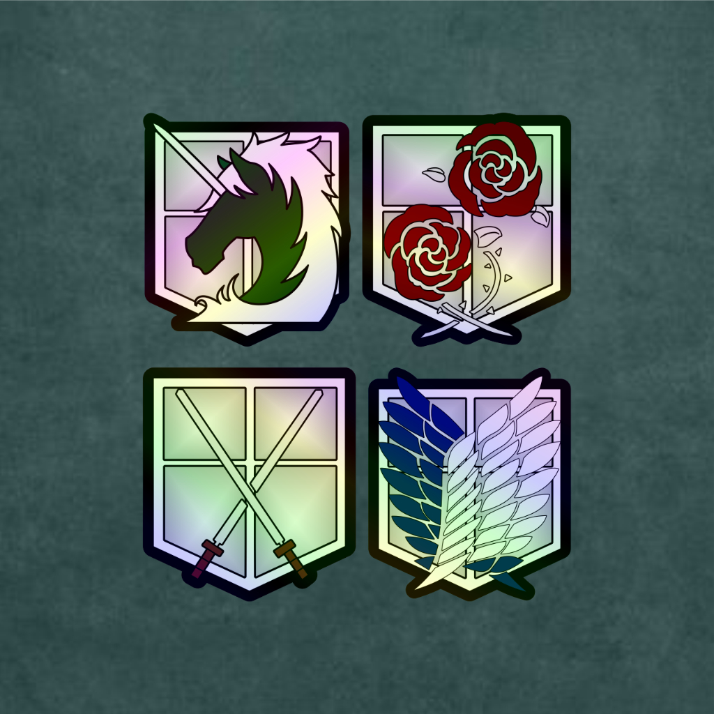 

Stiker Anime Hologram Lambang Divisi Militer Attack On Titan | Shingeki no Kyojin Case Hp dan Laptop 6 Cm