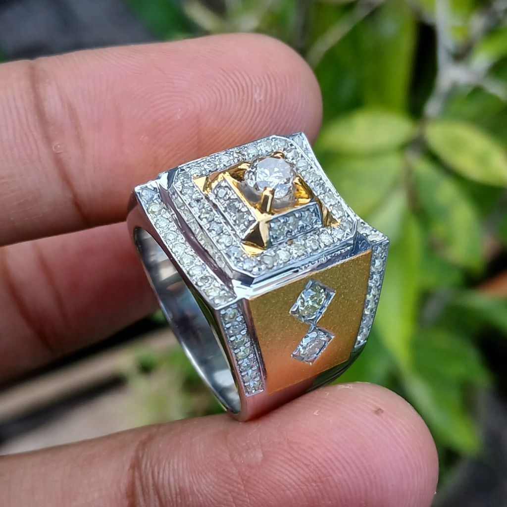 cincin pria mata full natural berlian