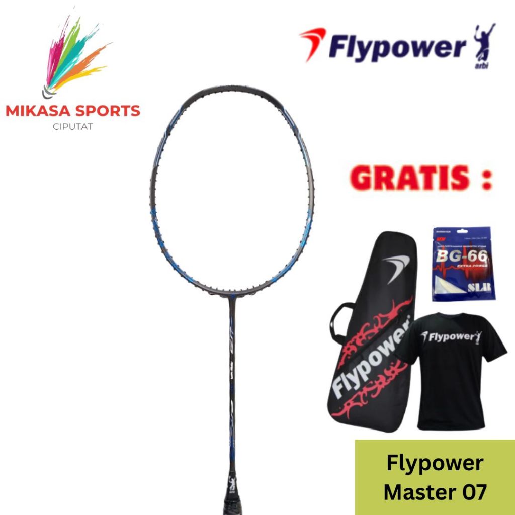 Flypower Master 07 Raket Flypower Raket Badminton Original free Tas & Kaos