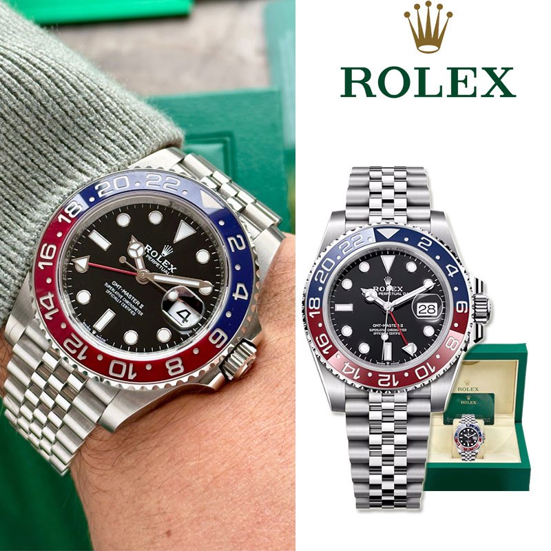 [Rolex] 100% ASLI Rolex watch GMT-Master II Jam Tangan Rolex pria M126710BLRO-0001 Coke Ring 40mm Au
