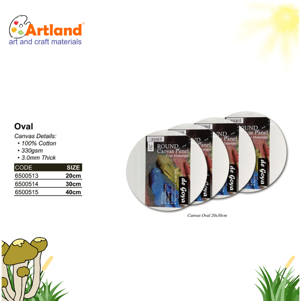 

Kanvas Lukis Bulat de Goya Round Canvas Panel – 100% Katun 280gsm, Tebal 3.8cm