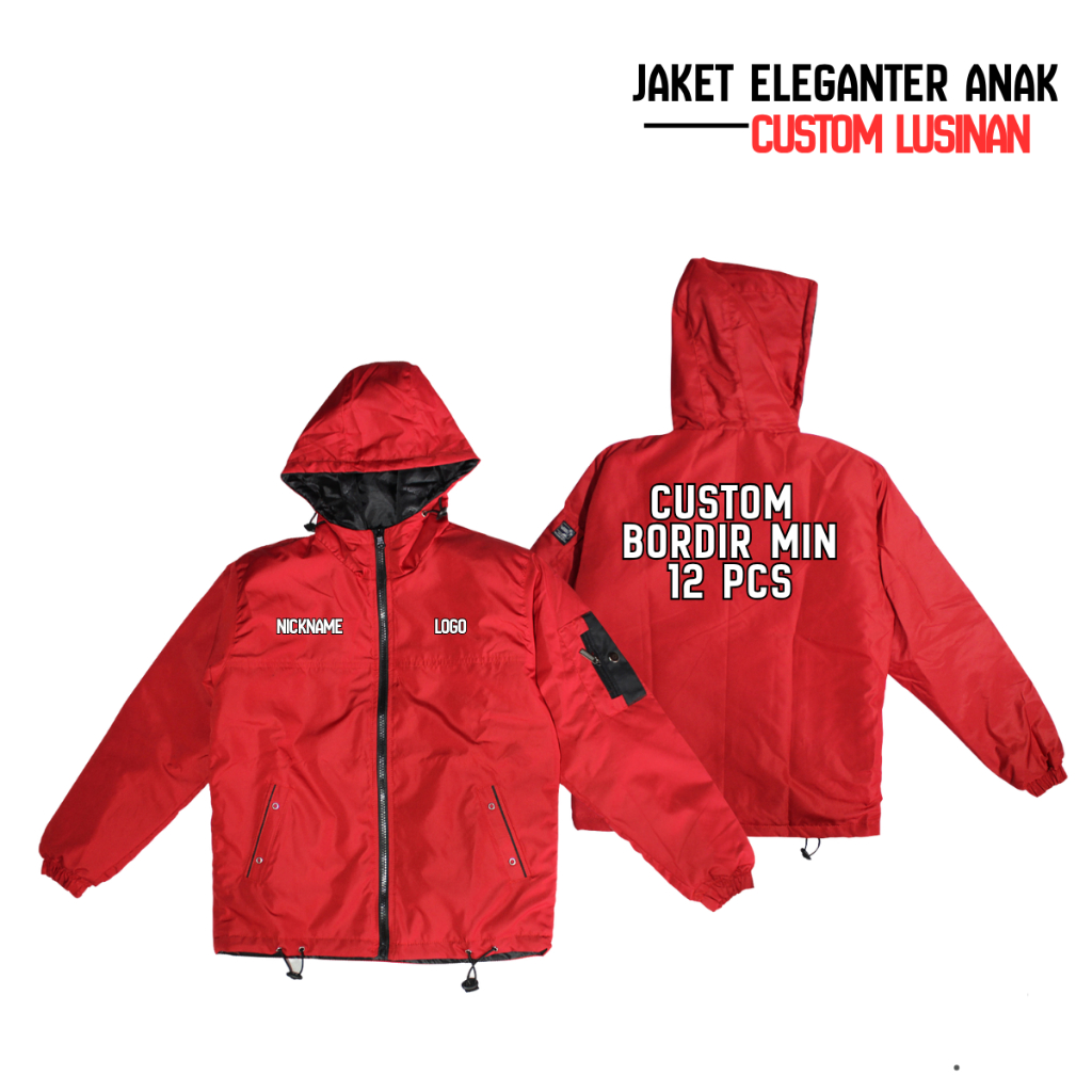 JAKET ANAK CUSTOM BORDIR DESAIN SENDIRI