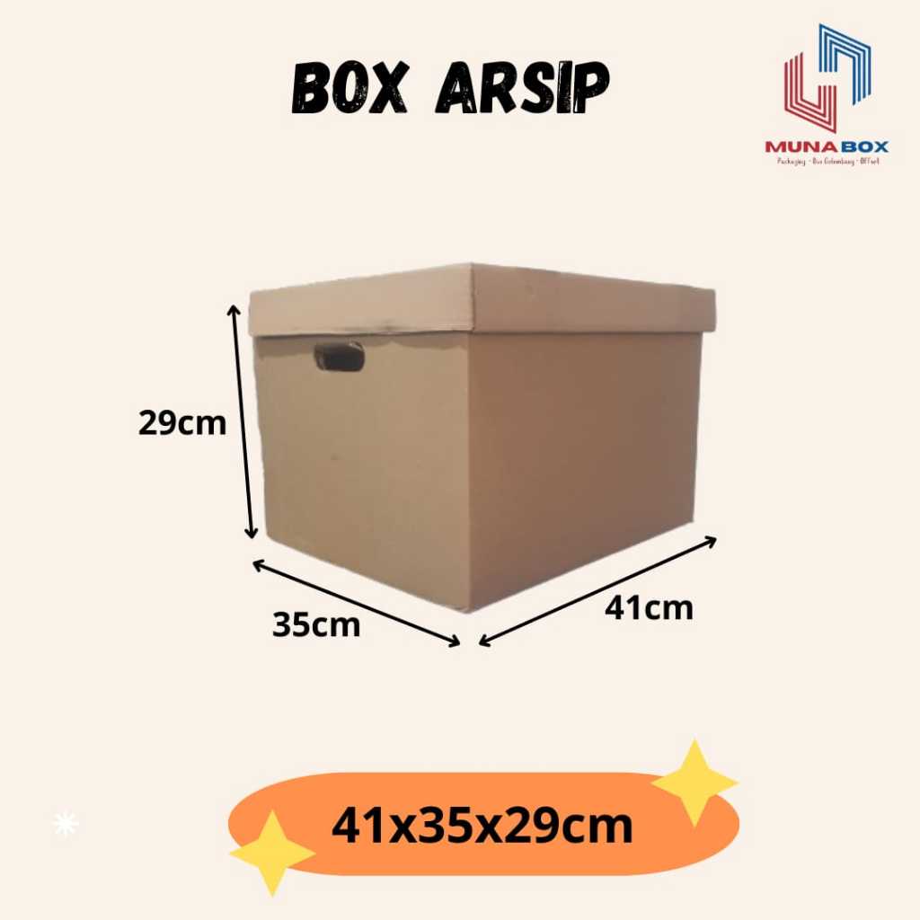 

Kardus Arsip /Box file/kotak Arsip /Box Jumbo File Dokumen 41x35x29 cm
