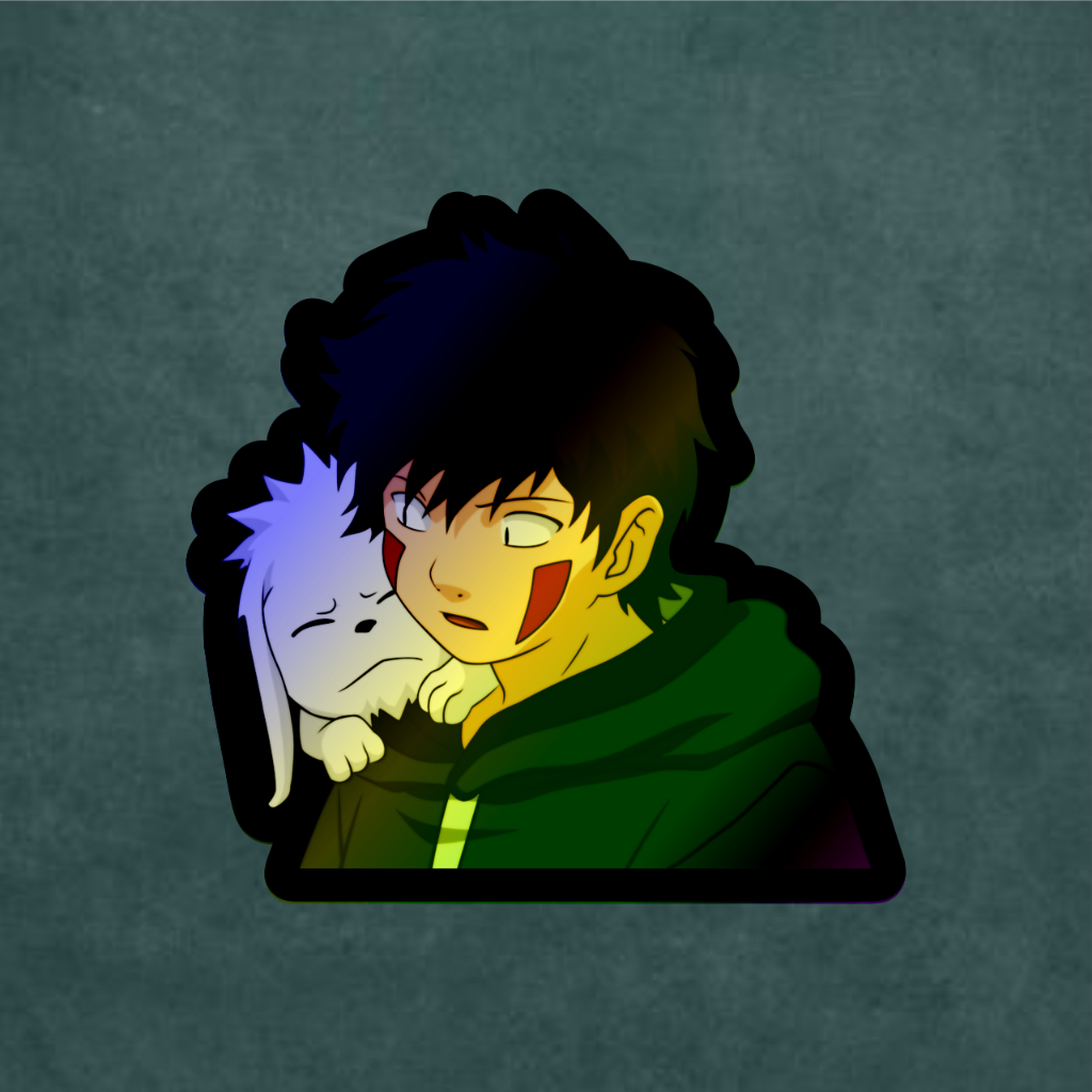 

Stiker Anime Hologram Kiba Naruto Shipudden Piece Case Hp dan Laptop 7 Cm