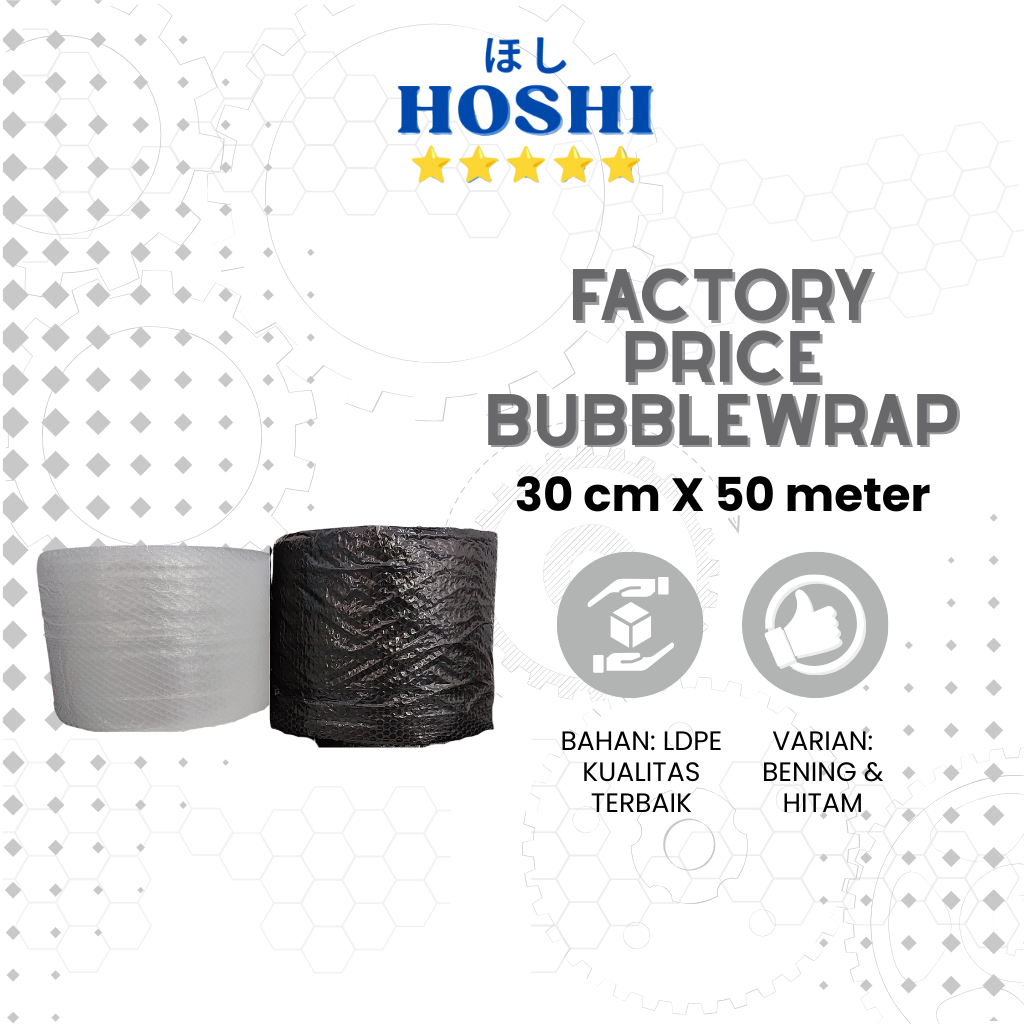 

HOSHI PLAST - Bubble Wrap 30cm x 50m - Bubble Wrap Surabaya murah packing kemasan bungkus plastik packaging - Bubble wrap instant