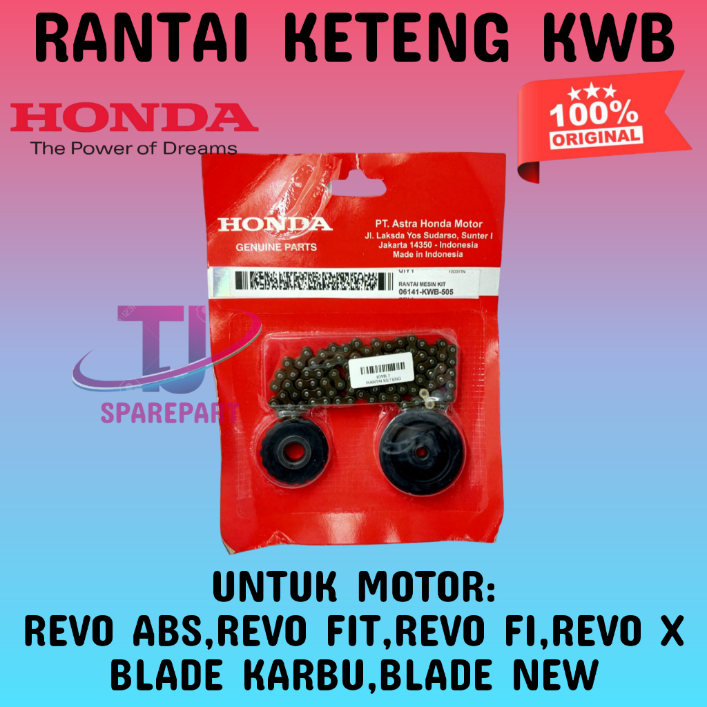 RANTAI KETENG SET KODE KWB UNTUK MOTOR REVO ABS, REVO FIT, REVO FI, BLADE, BLADE NEW