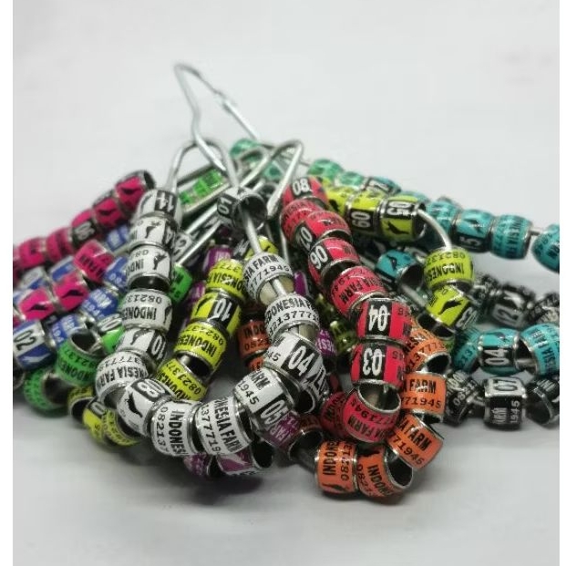 RING BURUNG | 11 BAJA STIKER 1CM | CUSTOM CETAK NAMA | MERPATI | PERKUTUT | MURAI | KENARI | LOVEBIR