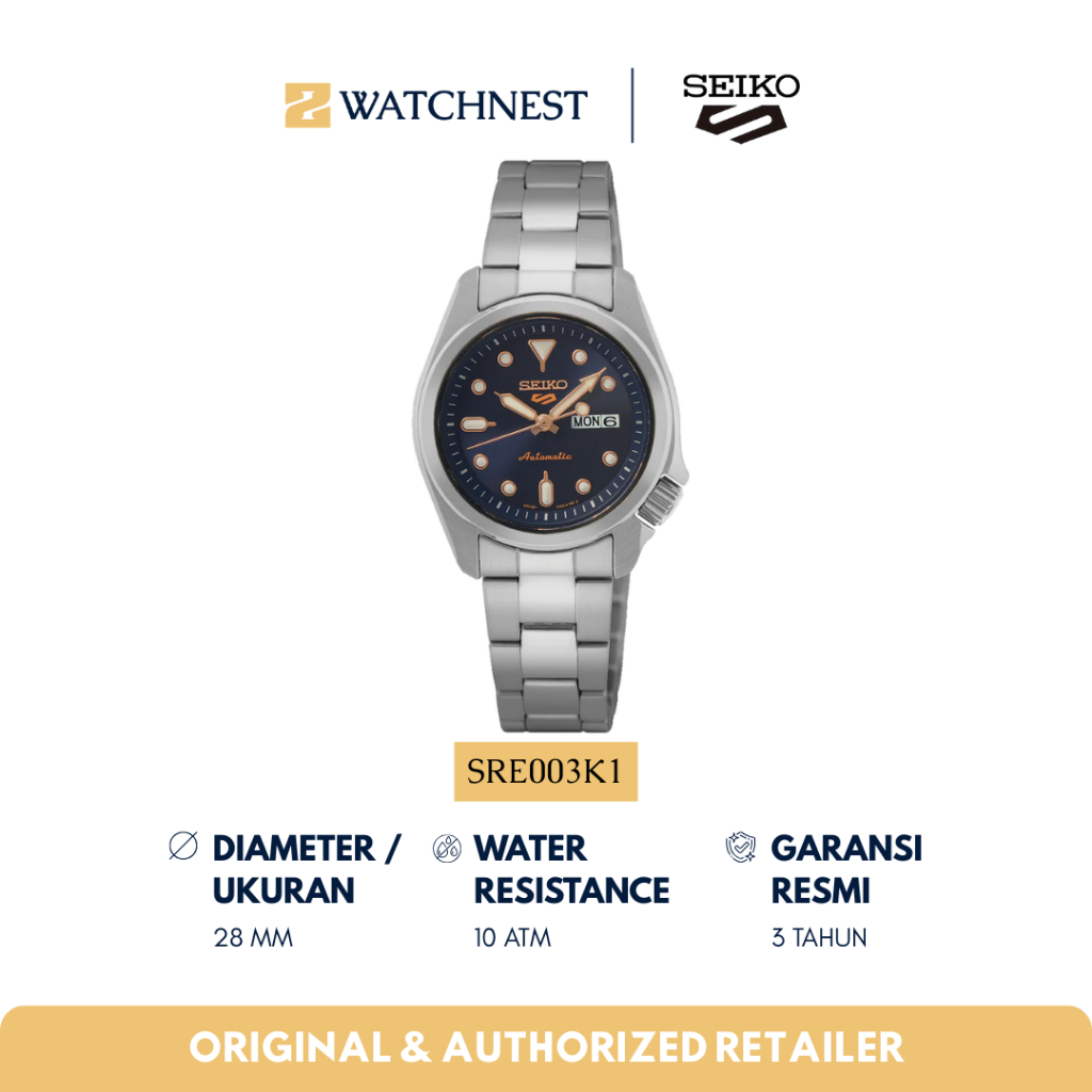 Jam Tangan Wanita SEIKO 5 SRE003K1 Original Resmi Garansi 3 Tahun