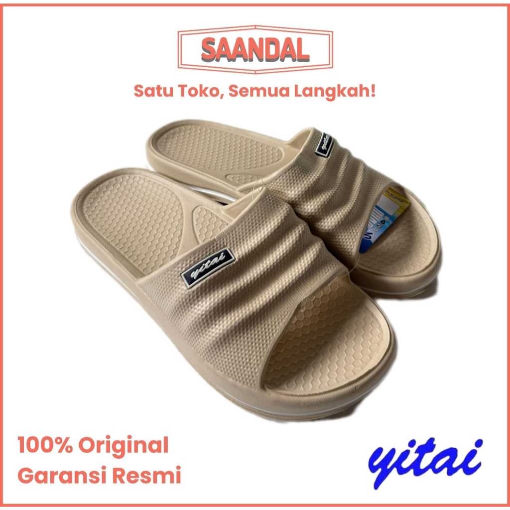Sandal Selop Karet Kokop Yitai Pria Wanita Biru Hitam Coklat