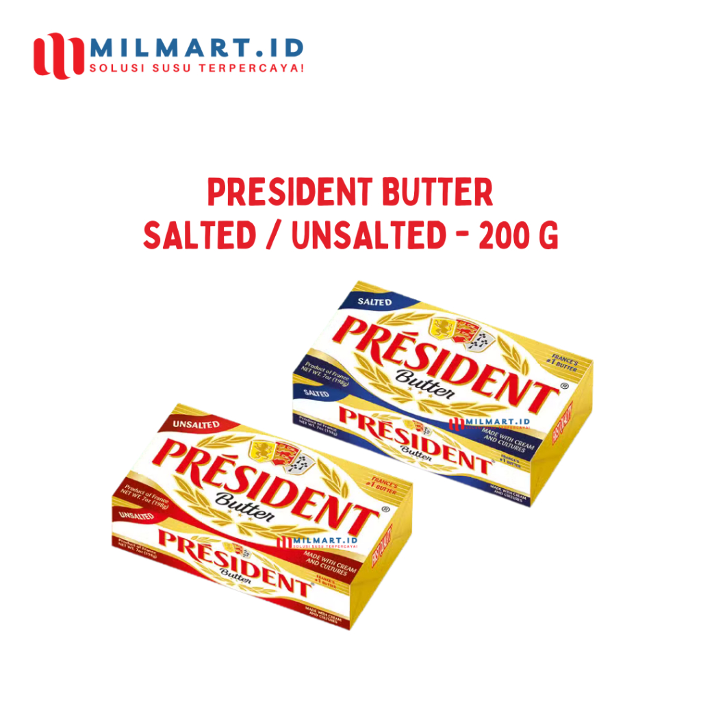 

[INSTANT] PRESIDENT BUTTER 200G SALTED/UNSALTED BAKING BUTTER SPREAD