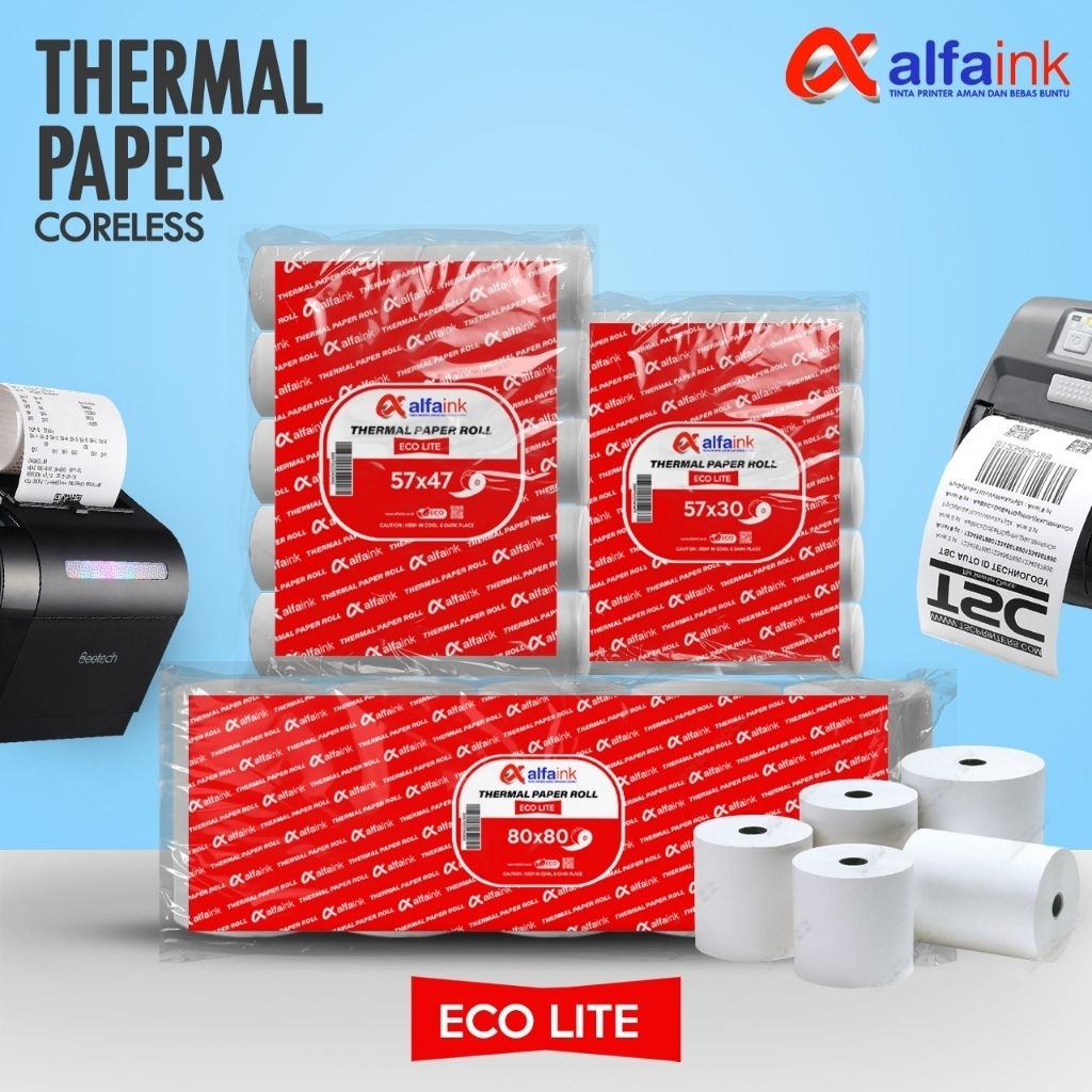 

Kertas Thermal Roll Polos Printer Mobile 57x30 57x38 57x47 Kertas Thermal Nota Kasir