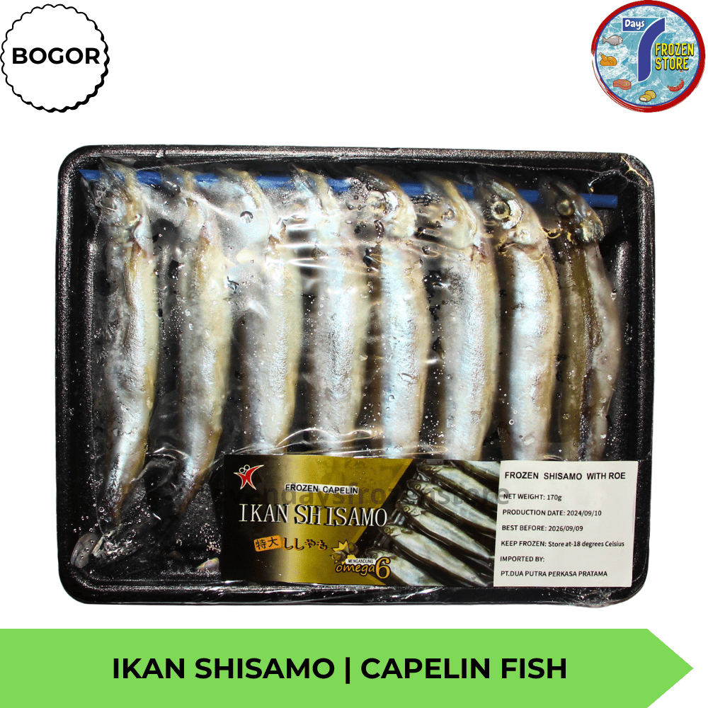 

Ikan Shishamo | Capelin Fish Beku Frozen 170 Gr
