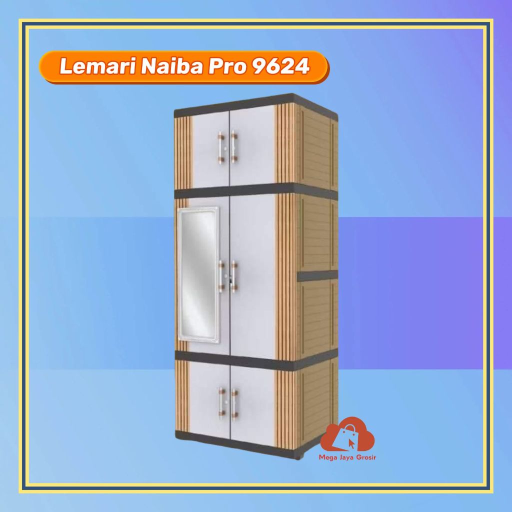 LEMARI NAIBA PRO 9624 / LEMARI KACA NAIBA / LEMARI PAKAIAN KACA NAIBA