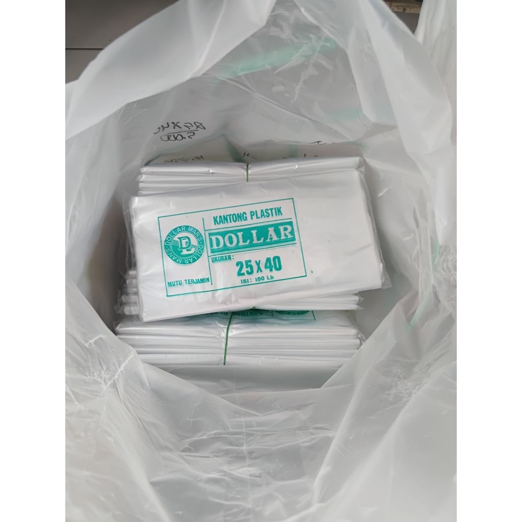 plastik Dollar 25x40 dollar 1 bal ( 50 pak )