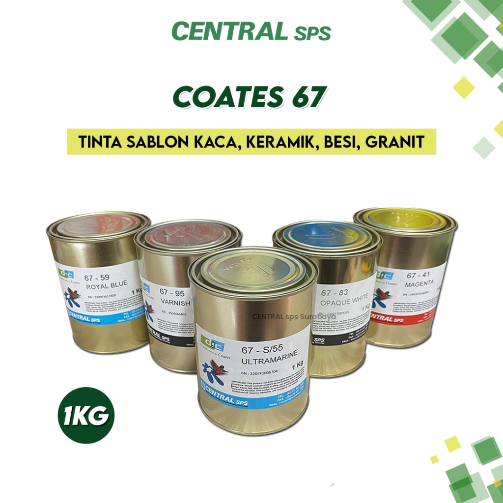 

Tinta Coates Kode 67 - Tinta Sablon Kaca, Keramik, Besi, Granit 1kg - CENTRAL sps