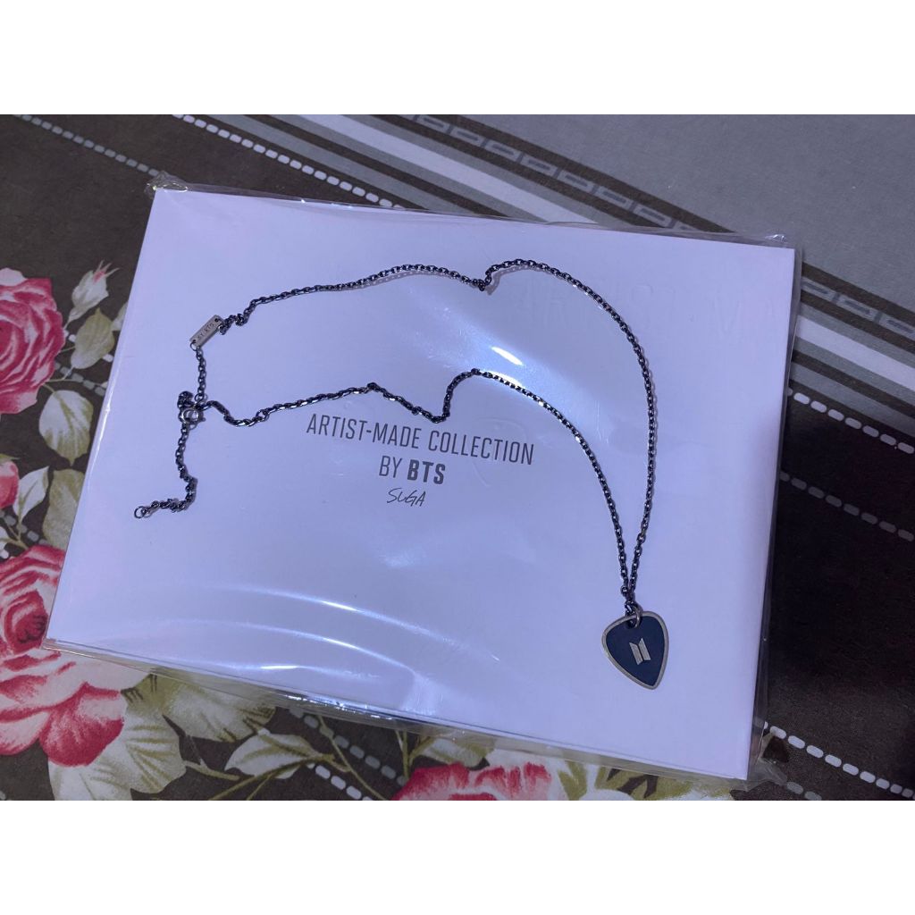 BTS Artist Made Collection guitar pick necklace ( black ) By Suga BTS OFFICIAL