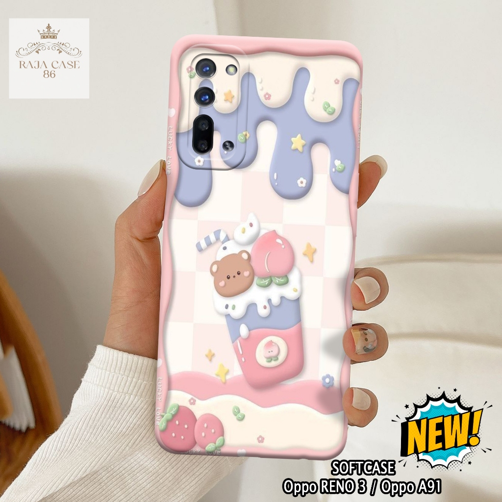 Case Oppo Reno 3 / Oppo A91 - Rajacase - casing Oppo Reno 3 - Motif case Lucu - Pelindung handphone 