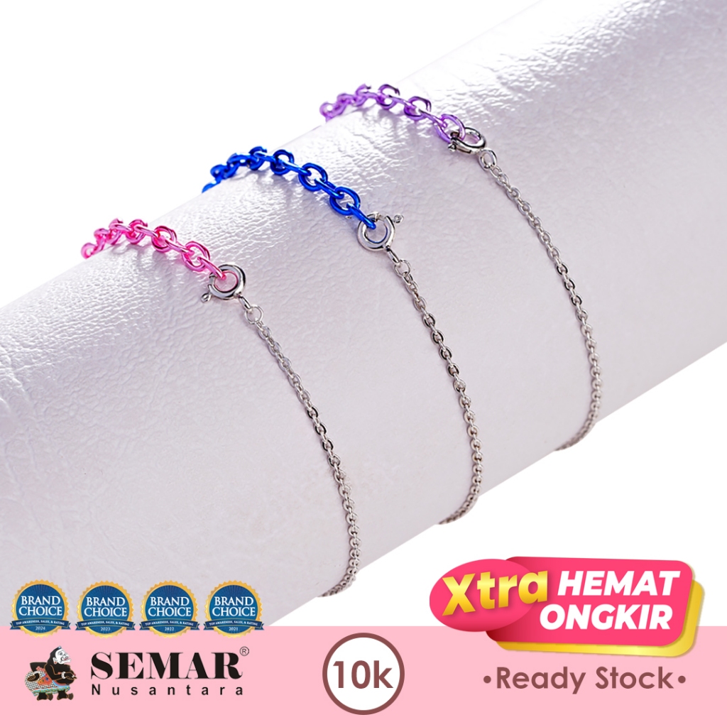 Gelang Tali Emas Elea Ice Glow Candy Chain White Gold 10K Semar Nusantara