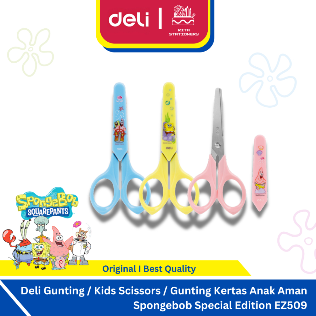 

Deli Gunting / Kids Scissors / Gunting Kertas Anak Aman Spongebob Special Edition EZ509