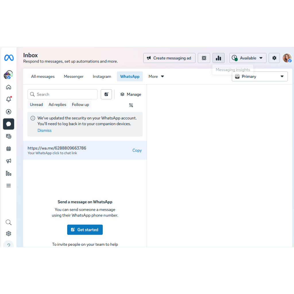 Meta Bussines Suite Whatsapp Facebook