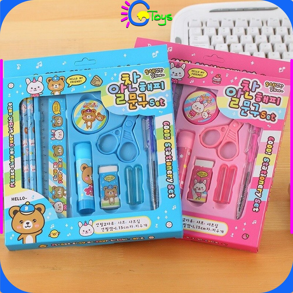 

EC CR-A26 Alat Tulis Set 8in1 Karakter Stationery Kids / Paket Alat Tulis Anak TK / Set School Supplies for Child Writing Gift Eraser Ruler