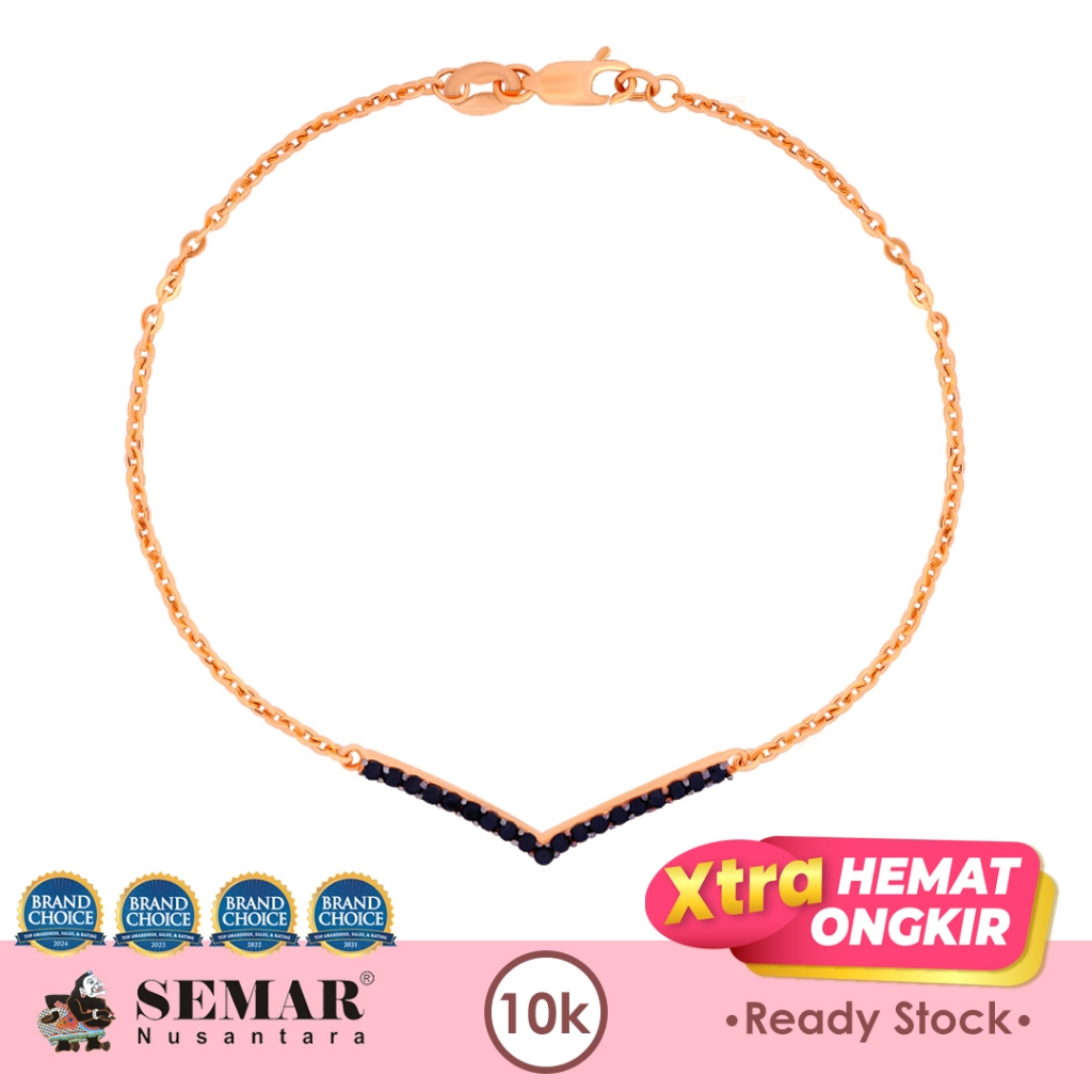Gelang Emas Veeline Sweet Black Bracelet Gold 10K Semar Nusantara