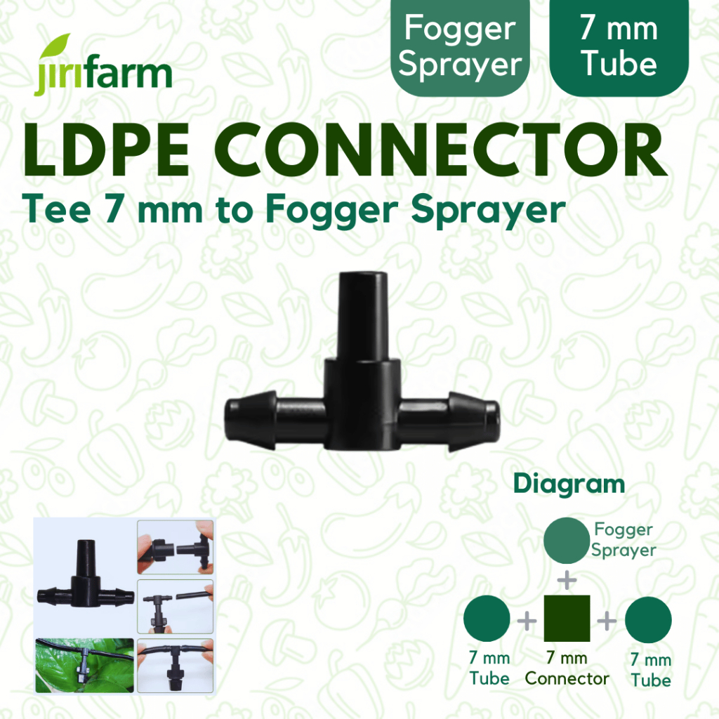 Jirifarm (11538) Konektor Cabang T 1/4" Hidroponik