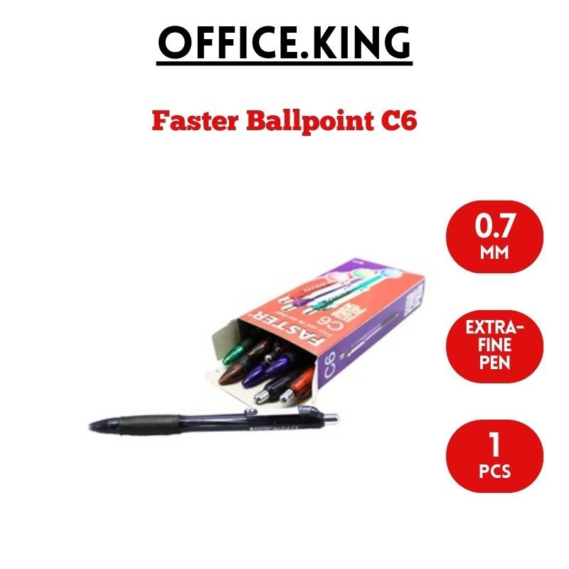 

Faster Ballpoint C6 Pulpen Cetek Pen Klik Bolpen Ballpen