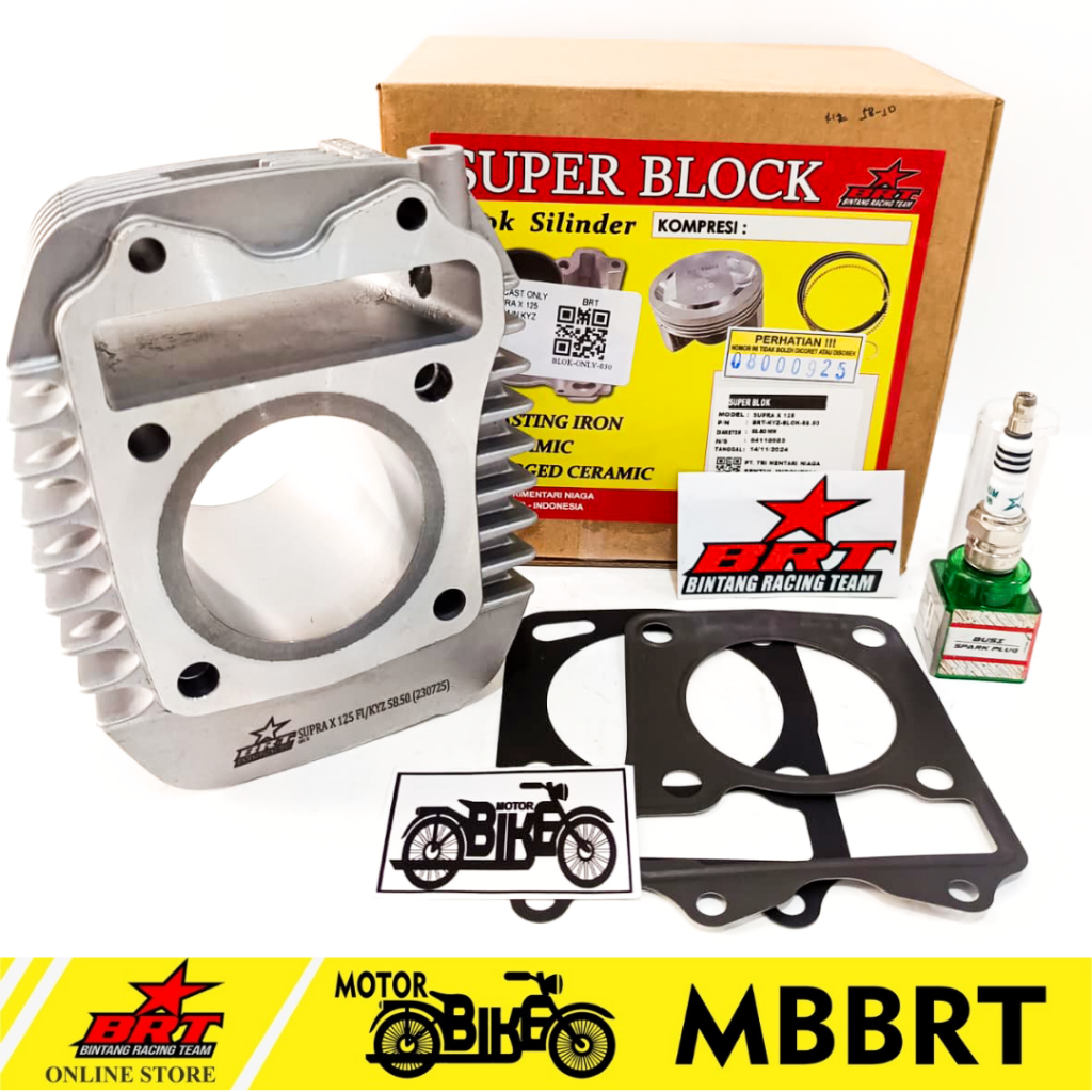 BLOK + PAKING SET CAST IRON BRT SUPRA X 125 KYZ 58.50