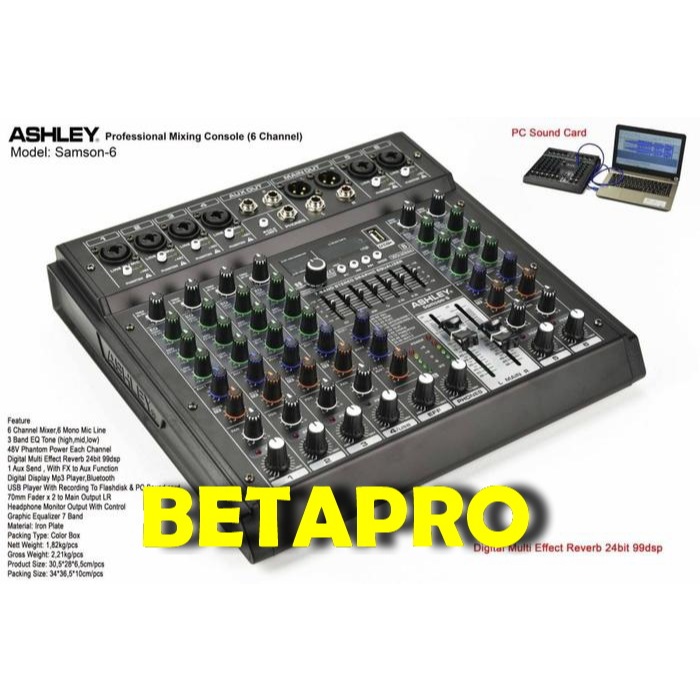 MIXER AUDIO ASHLEY SAMSON 6 / SAMSON6 6CHANNEL