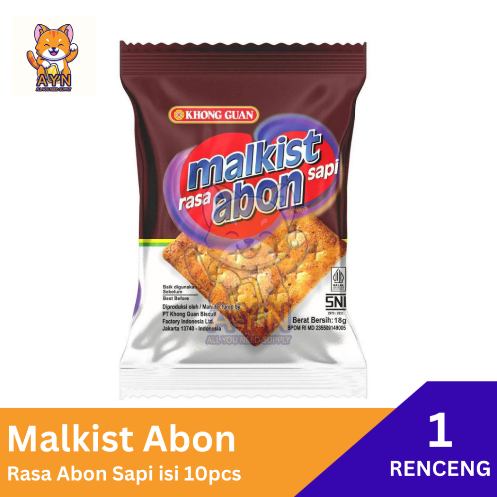 

Khong Guan Malkist Abon Sapi [ 1 Pack isi 10 pcs ]