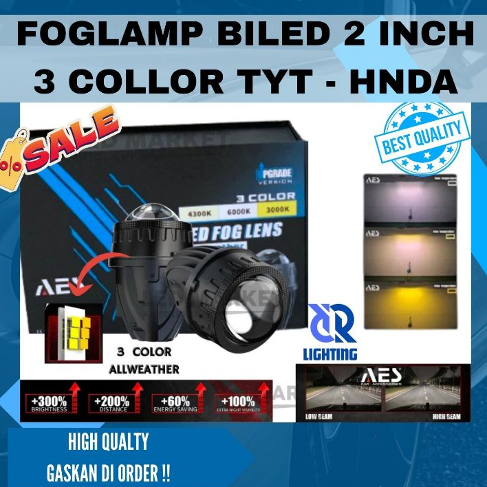 Biled Foglamp 2 Inch AES 3 Warna Allweather Toyota honda