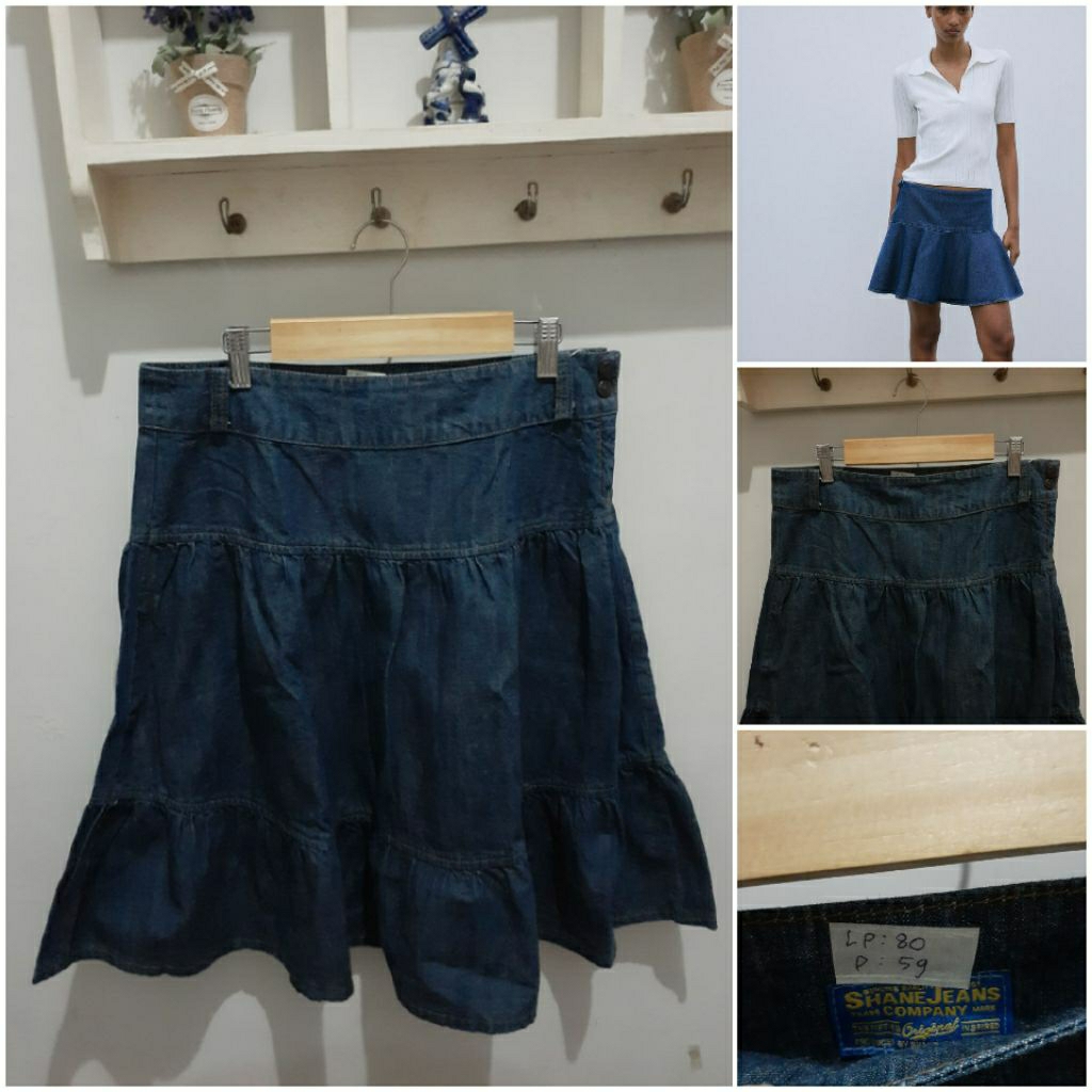 Rok mini jeans keren preloved